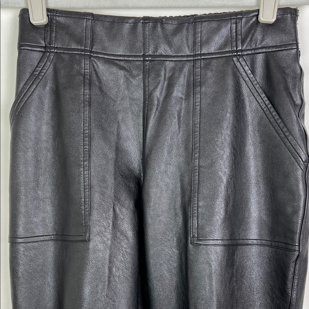 SPANX Sleek Black Faux Leather Joggers - Picture 4 of 9